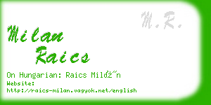 milan raics business card